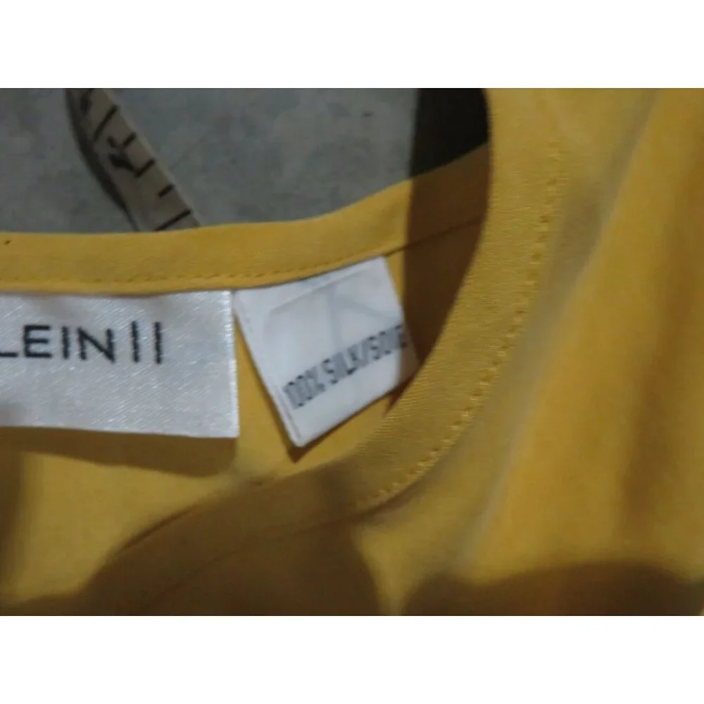 BOGO Anne Klein Yellow 100% Silk Sleeveless Shell Blouse size 10 EUC